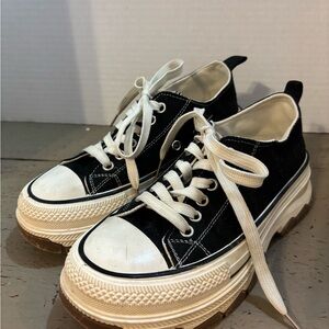 Black and White Canvas Sneakers